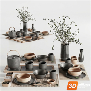 Tea Set 3D Model